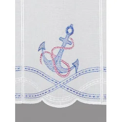 Maritime Stickerei-Scheibengardine Anker Detailbild