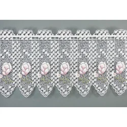 Spitzengardine Magnolienknospe in lila 40x144 cm