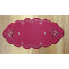 Kleine Weihnachtsdecke Glocken bestickt in Weinrot und Gold 23x46 cm oval