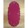 Weihnachtsdecke Fanny in weinrot-gold 23x46 cm oval Plauener Spitze