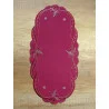 Weihnachtsdecke Fanny in weinrot-gold 23x46 cm oval Plauener Spitze