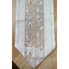 Zeitlose Stickereidecken Viktoria in beige Plauener Stickerei auf Organza