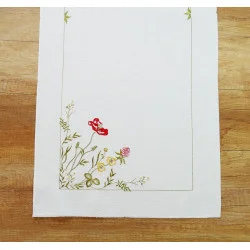 Plauener Stickereidecken Sommerwiese Detailbild Läufer