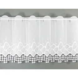 Charmante weiße Plauener Spitzengardine Solveig 45 x 96 cm