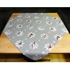 Mitteldecke Schneeflocken mit Wichtel in silbergrau 95x95 cm
