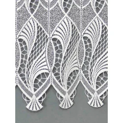 Moderne Plauener Spitzengardine Jonna in natur Detailbild