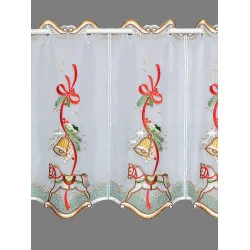 Weihnachts-kurzgardine Schaukelpferd