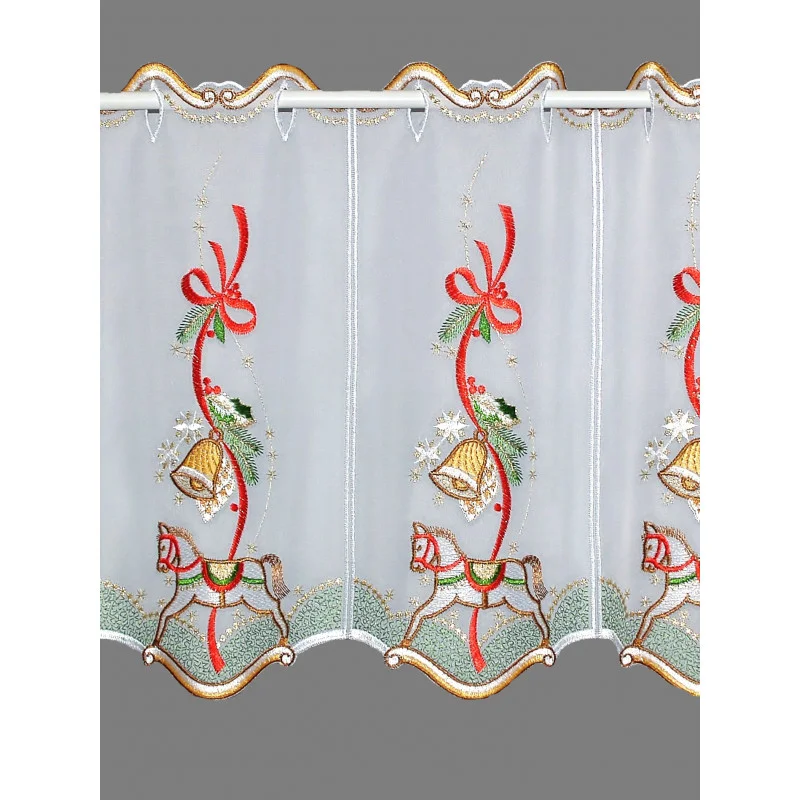 Weihnachts-kurzgardine Schaukelpferd