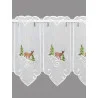 Stickerei-Scheibengardine Winterhirsch klein