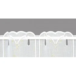 Stickerei-Scheibengardine Winterhirsch Aufhängung