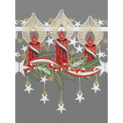 Plauener Spitzengardine Kerzen Stangendekoration