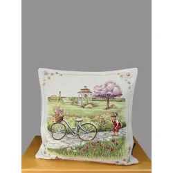 Romantischer Gobelin Kissenbezug Drahtesel