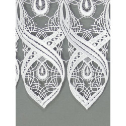 ein Detailbild der eleganten weißen Spitzengardine Bella