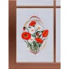 Fensterbild Margeriten und Mohnblumen aus Plauener Spitze