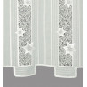 Detailansicht transparenter Spitze mit silbernen Sternen-Motiven und feiner Netzstruktur als Sichtschutz.