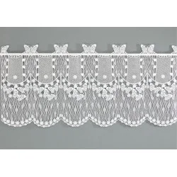 Bezaubernde Plauener Spitzengardine Schmetterlingswiese in natur-weiß