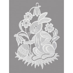 Fensterbild Osterhase aus Plauener Spitze