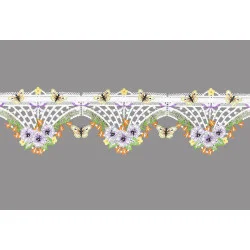 Kleine Plauener Spitzengardine Primel mit Schmetterling