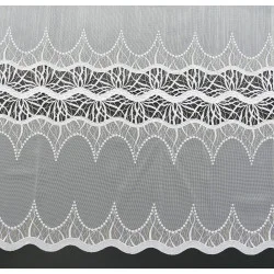 Muster der Stickereigardine Alexandra in weiß-beige