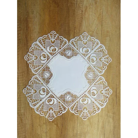 Elegante Tischdeckenserie Katrina Plauener Spitze in natur