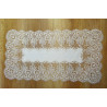 Elegante Tischdeckenserie Lenja aus Satin mit Plauener Spitze in natur