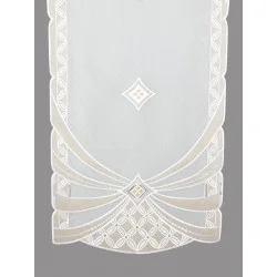 Stickerei-Schiebepaneele Milena in weiß-beige