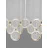 Zeitlos bestickte Bistrogardine Judy in beige Plauener Spitze Detail