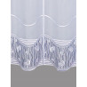 Bestickte Kurzgardine Babett blau-weiß Plauener Spitze Detail Bestickte Kurzgardine Babett blau-weiß Plauener Spitze Detail