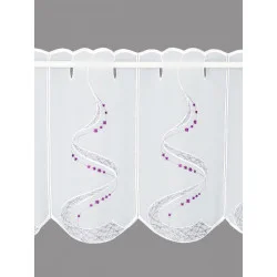 Modern bestickte Kurzgardine Julietta Plauener Spitze