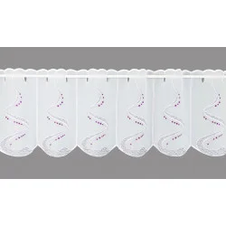 Modern bestickte Kurzgardine Julietta Plauener Spitze