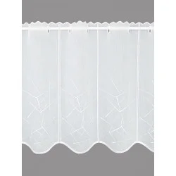 Zeitlos bestickte Bistrogardine Karia Plauener Spitze