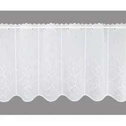 Zeitlos bestickte Bistrogardine Karia Plauener Spitze