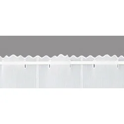 Zeitlos bestickte Bistrogardine Karia Stangendurchzug