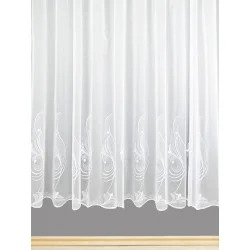 Elegante Stickerei-Gardine Mara in weiß Plauener Spitze