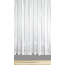 Elegante Stickerei-Gardine Mara in weiß Plauener Spitze