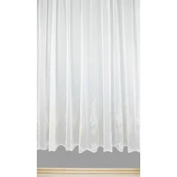 Eleganter Stickereistore Mara mit Plauener Ornamentstickerei in weiß-beige