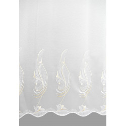 Eleganter Stickereistore Mara mit Plauener Ornamentstickerei in weiß-beige