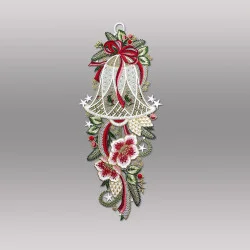 Fensterbild Große Glocke mit Blüten