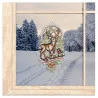 Winter-Fensterbild Rentier aus Plauener Spitze
