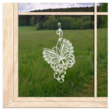 Plauener Spitzenfensterbild Butterfly