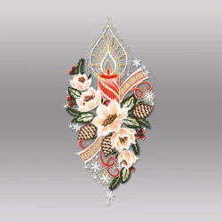 Spitzen-Fensterbild Festliche Kerze