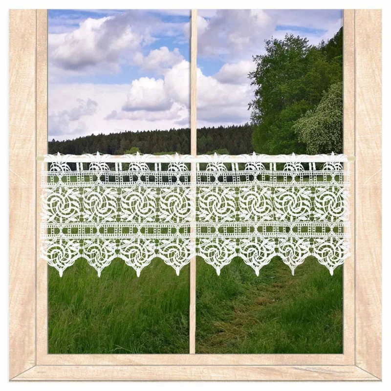 Plauener Spitzengardine Leona in weiß