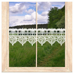 Plauener Spitzengardine Leona in weiß 14cm