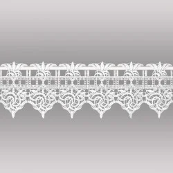 Angesagte Plauener Spitzengardine Leona in weiß