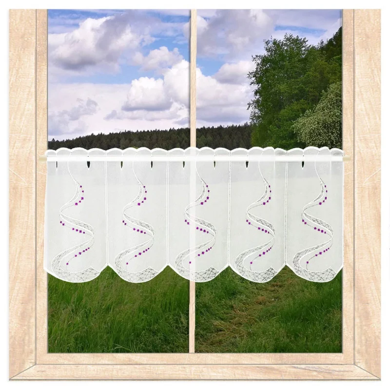 Modern bestickte Kurzgardine Julietta