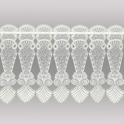 Moderne naturfarbene Plauener Spitzengardine Astrid