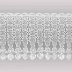 Moderne naturfarbene Plauener Spitzengardine Astrid