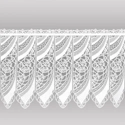 Elegante weiße Plauener Spitzengardine Malu