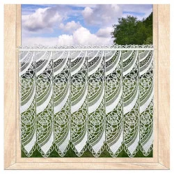 weiße Plauener Spitzengardine Malu 55 cm hoch