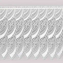 Elegante weiße Plauener Spitzengardine Malu